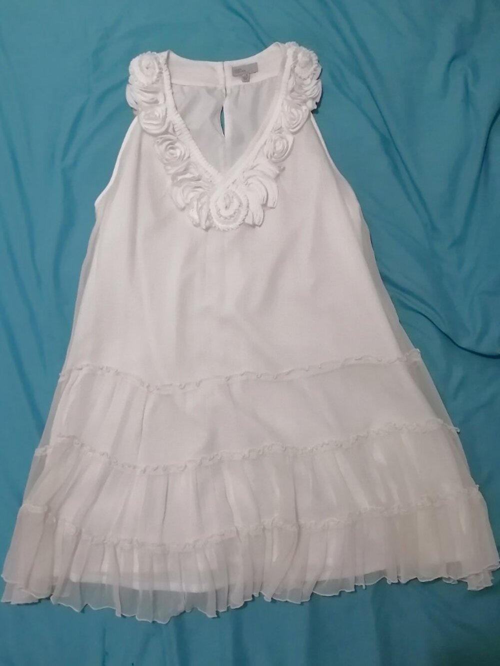 Vintage Y2K White Silk Tiered Babydoll Dress